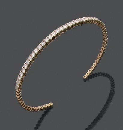 
Bracelet jonc ouvert en or jaune 18K (750),...