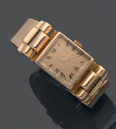Lady's wristwatch in 18K (750) yellow gold,...