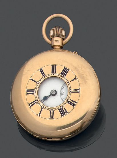 
Montre de gousset demi-savonnette en or...