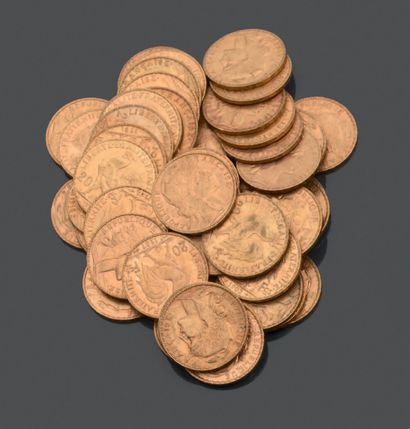 FRANCE. Cinquante pièces de vingt francs...