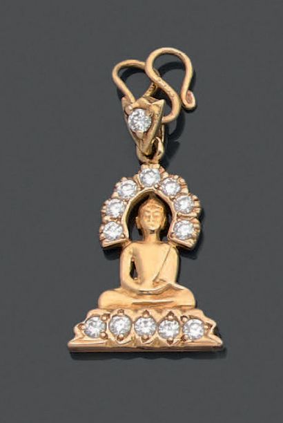 Pendentif en or jaune 18K (750), figurant...