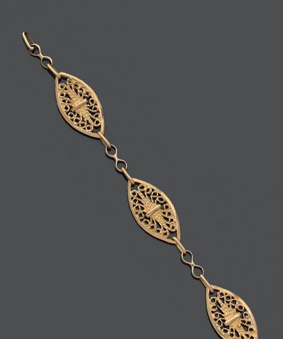 Bracelet en or jaune 18K (750), à maille...