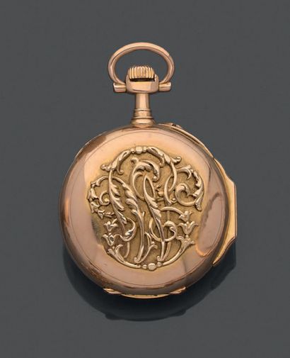 Montre de col en or jaune 18K (750), le boîtier...