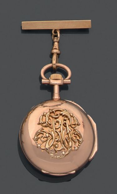 Montre de col en or jaune 18K (750), le boîtier...