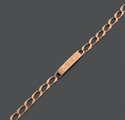 Identity bracelet in 18K (750) yellow gold,...