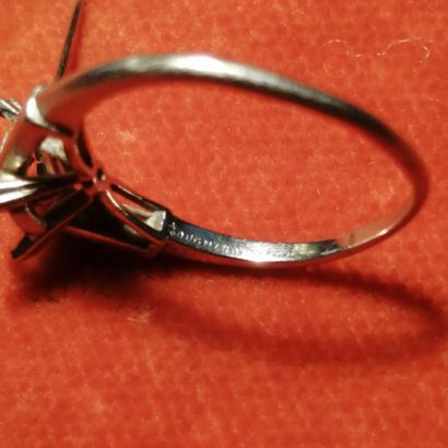 Monture de bague en or gris 18K (750), ornée...