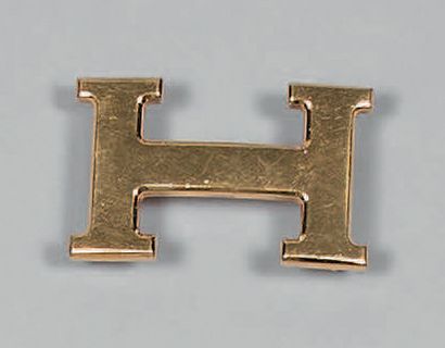 HERMES.
Boucle de ceinture en bronze doré...