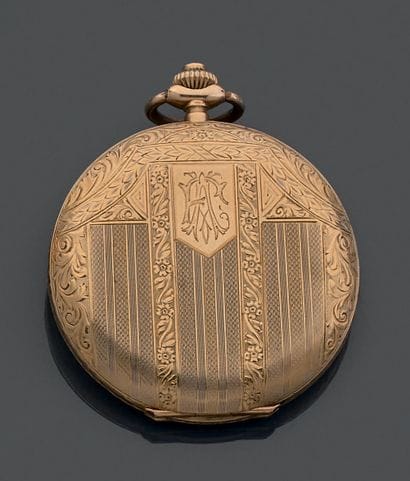 Montre de gousset chronomètre en or jaune...