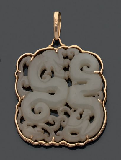 Pendentif à monture en or jaune 18K (750),...