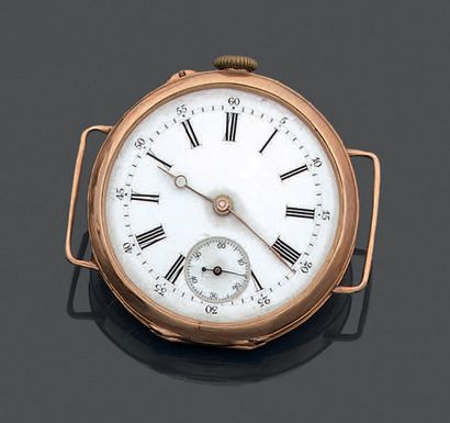 Montre de gousset à double-boîtier en or...