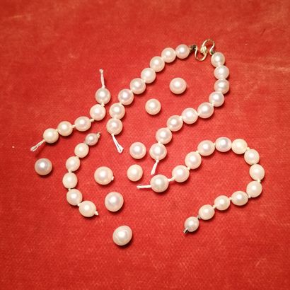 
Small necklace of cultured pearls, the clasp...
