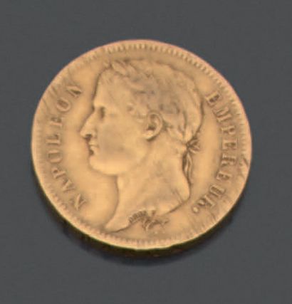 FRANCE. Pièce de quarante francs en or jaune...