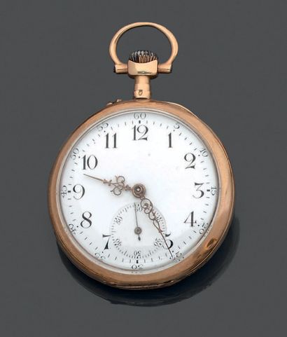 Montre de gousset à double boîtier en or...
