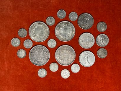 FRANCE. Ensemble de pièces en argent. - Ve...