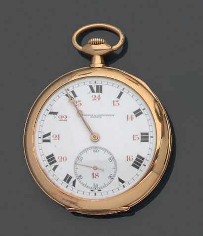 Montre de gousset à double-cuvette en or...