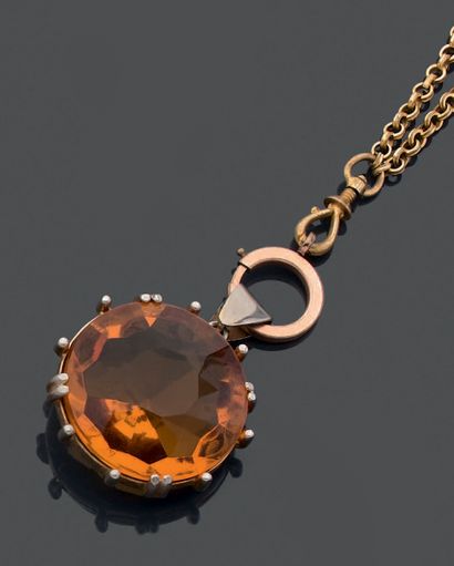Pendant, the gilded metal frame decorated...