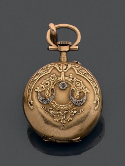 Petite montre de col en or jaune 18K (750),...