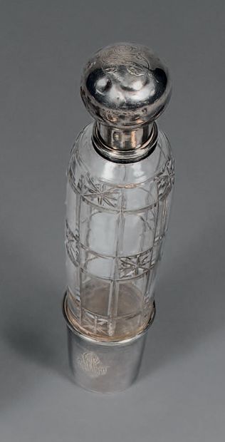 Flacon à eau de mélisse en argent (950),...