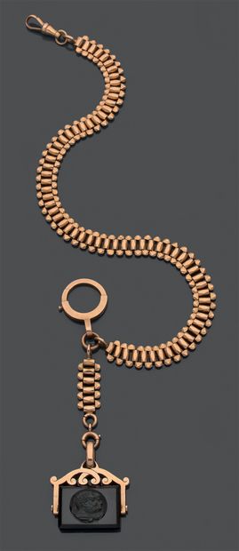 Chaîne giletière en or jaune 18K (750), les...