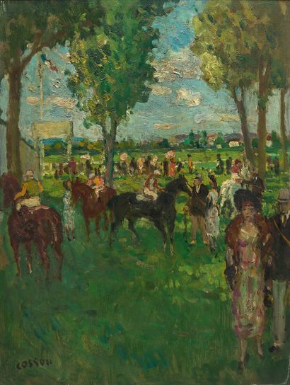 Marcel COSSON (1878-1956) :
RACETRACK. Oil...