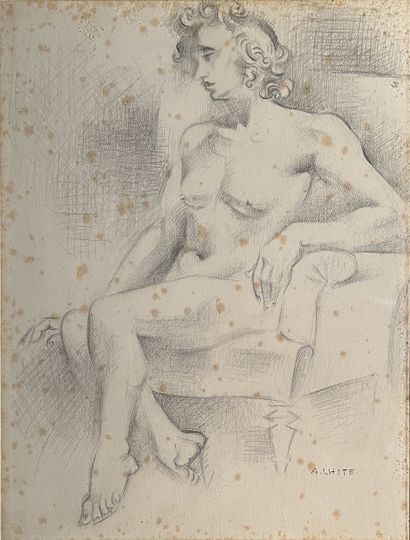 André LHOTE (1885-1962) :
SEATED NUDE. Graphite...