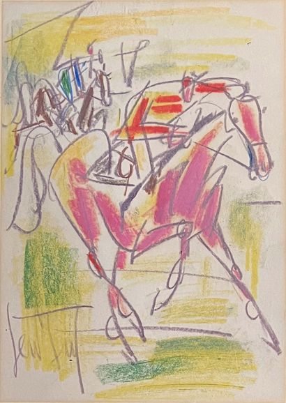 GEN Paul (1895-1975) :
HORSE RACES. Pastel...
