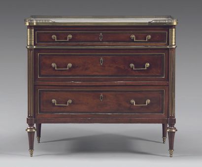 Small mahogany and mahogany veneer chest...