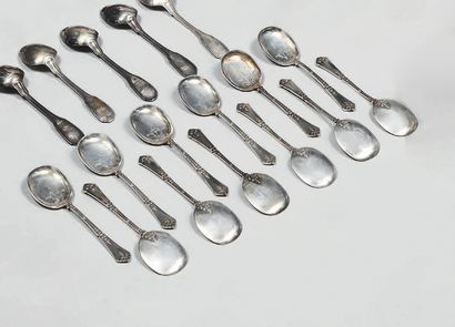 Twelve silver ice-cream spoons (950), the...
