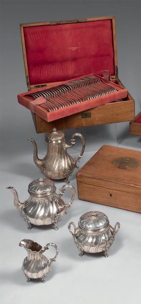Silver tea and coffee set (950), including:...