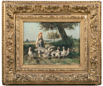Jules VEYRASSAT (1828-1893) :
PETITE GARDEUSE...