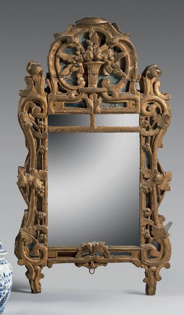 Provençal mirror with gilded wood frame....