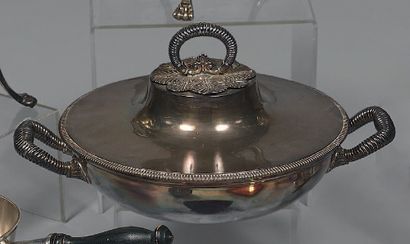 Covered silver vegetable dish (950), the...