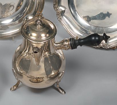 Large silver pourer (950), with mouldings....