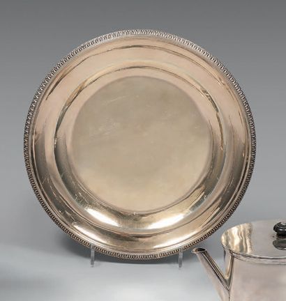 Plate in vermeil (950) the edge with mouldings...