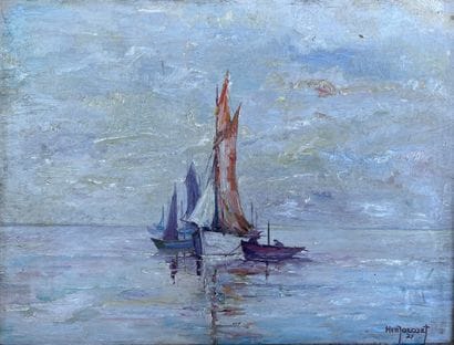 Henri JOUSSET (XXe siècle) :
BOATS AND FISHERMEN'S...