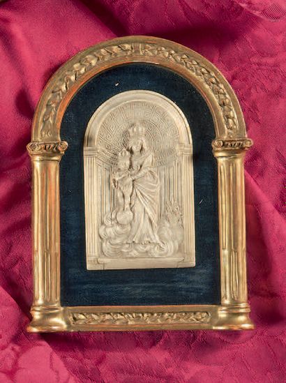 Virgin and Child in majesty, in an apse....