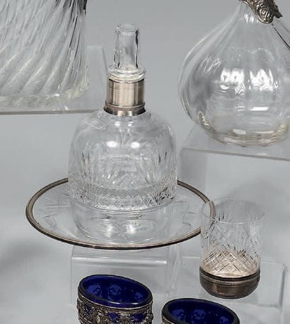 Water glass in crystal cut of crosses and...