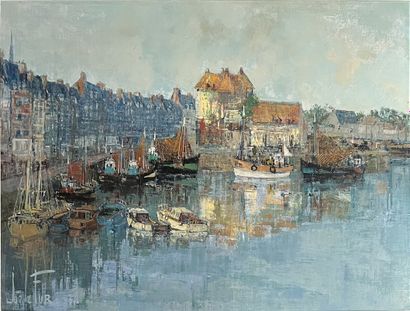 Joë LE FUR (1920-2001) :
THE PORT OF HONFLEUR....