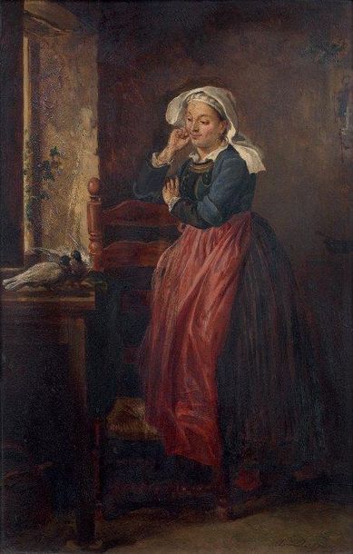 Alfred Henri DARJOU (1832-1874)
JEUNE PAYSANNE...