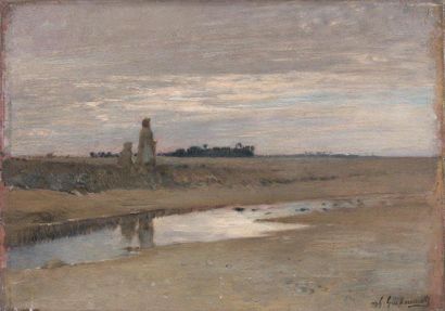 Gustave GUILLAUMET (1840-1887)
PAYSAGE D'AFRIQUE...