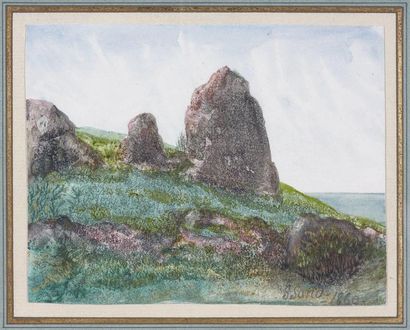 George SAND (1804-1876)
PAYSAGE AUX ROCHERS....