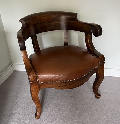 Fauteuil de bureau en acajou, le dossier...