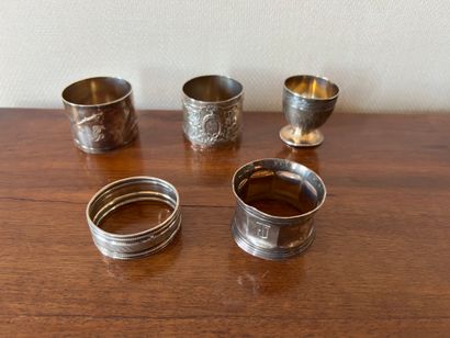 Ensemble en argent (925 et 800) : rond de...
