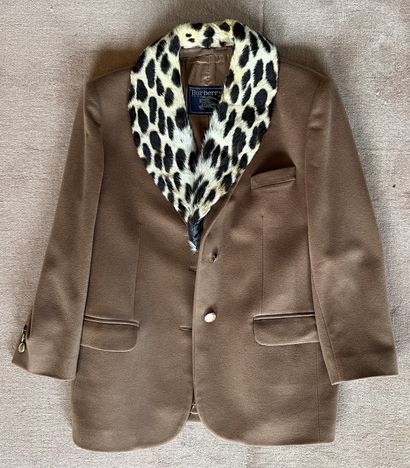 BURBERRY. Camel wool jacket, leopard print...
