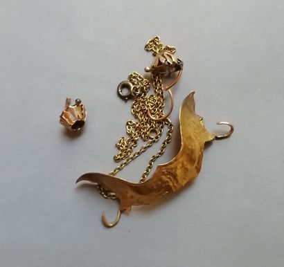 
Lot en or jaune 18K (750) comprenant un...