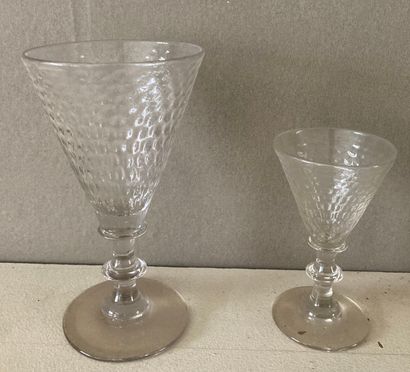 
Suite of glass truncated cone glasses with...