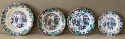 Factory B. F. Part of table service in polychrome...