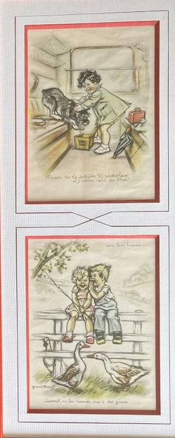 Lot: - a framed reproduction: CHILDREN'S...