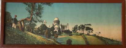 Pair of orientalist chromos: THE MOSQUE -...