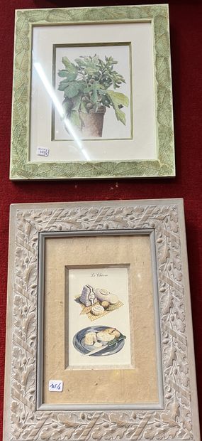 Some reproductions and chromo framed under...